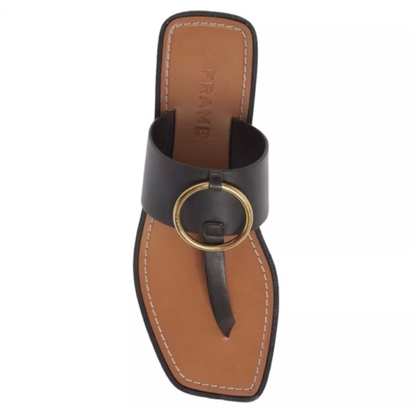 NEW Frame Women’s Sandals Leather Flip Flop Brown Size US 6 36 - Picture 4 of 8